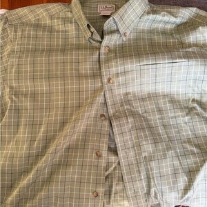 L.L. Bean Men's Light Green Plaid Shirt